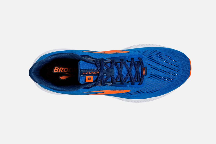 Brooks Running Shoes Mens Blue/Orange - Launch 8 Road - 5621-EBIYX